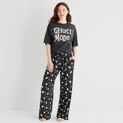 Arizona Body Womens Crew Neck Short Sleeve Juniors Pajama Top