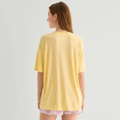 Arizona Body Womens Round Neck Short Sleeve Juniors Pajama Top