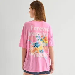 Arizona Body Womens Round Neck Short Sleeve Juniors Pajama Top