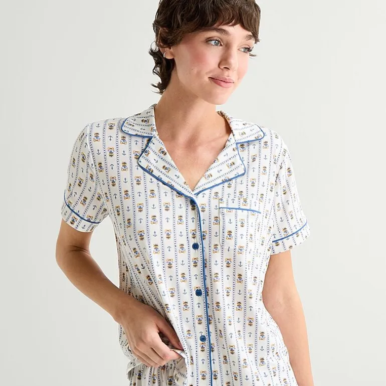 Arizona Body Womens Short Sleeve 2-pc. Juniors Pajama Set