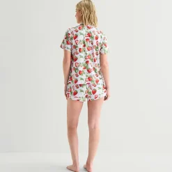 Arizona Body Womens Short Sleeve 2-pc. Juniors Pajama Set