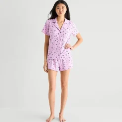 Arizona Body Womens Short Sleeve 2-pc. Juniors Pajama Set