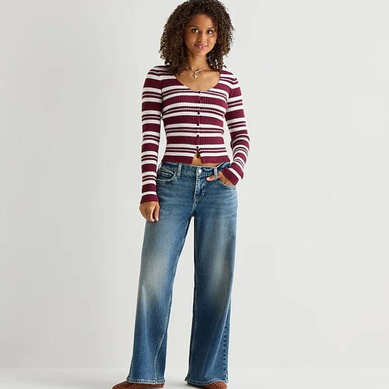 Arizona Curvy Womens Juniors Low Rise Baggy Fit Jean