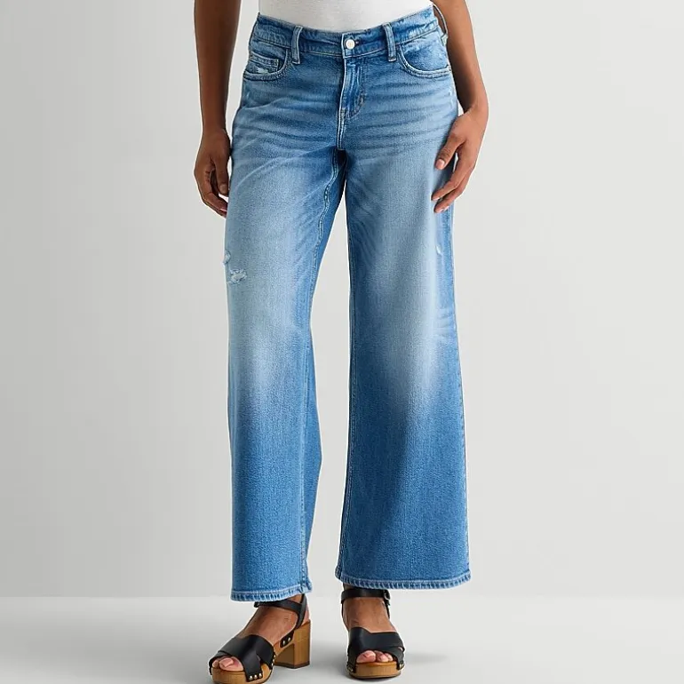 Arizona Curvy Womens Juniors Low Rise Baggy Fit Jean