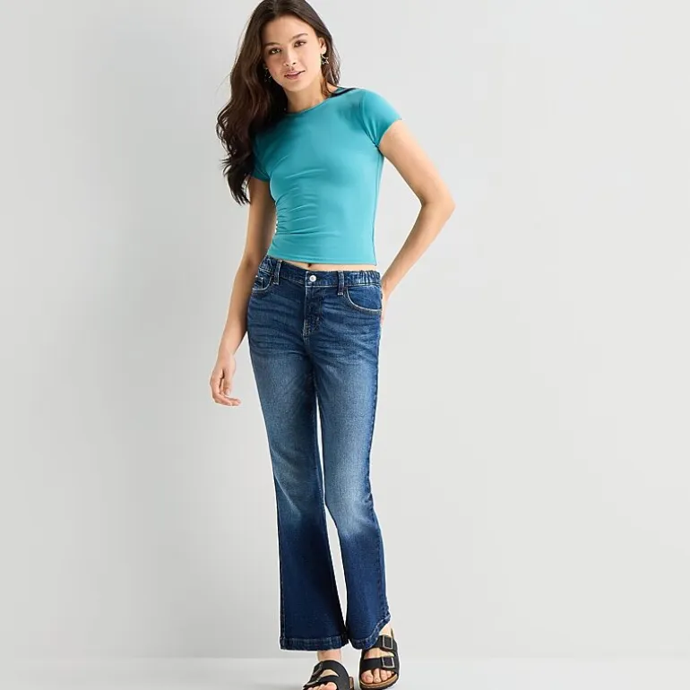 Arizona Curvy Womens Juniors High Rise Bootcut Jean