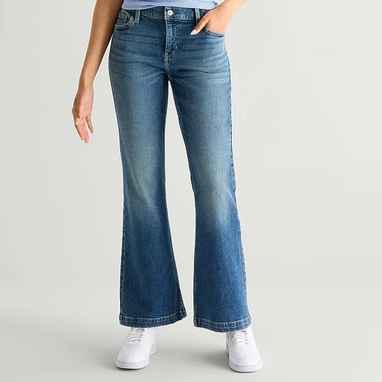 Arizona Curvy Womens Juniors High Rise Bootcut Jean