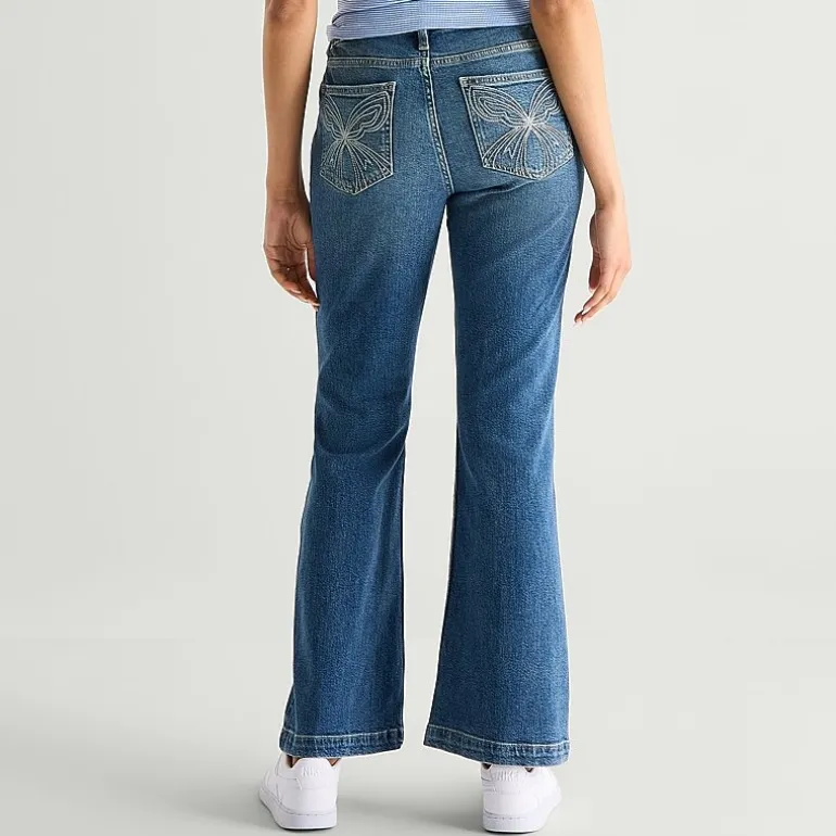 Arizona Curvy Womens Juniors High Rise Bootcut Jean