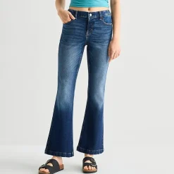Arizona Curvy Womens Juniors High Rise Bootcut Jean