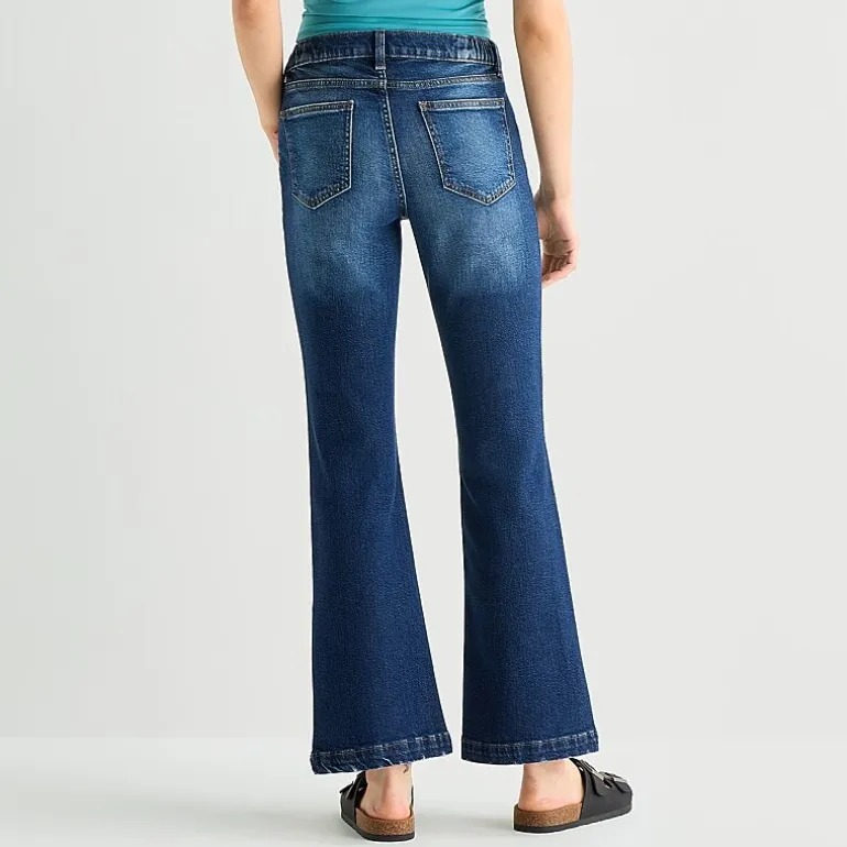 Arizona Curvy Womens Juniors High Rise Bootcut Jean