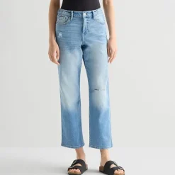 Arizona Curvy Womens Juniors Short High Rise Straight Leg Jean