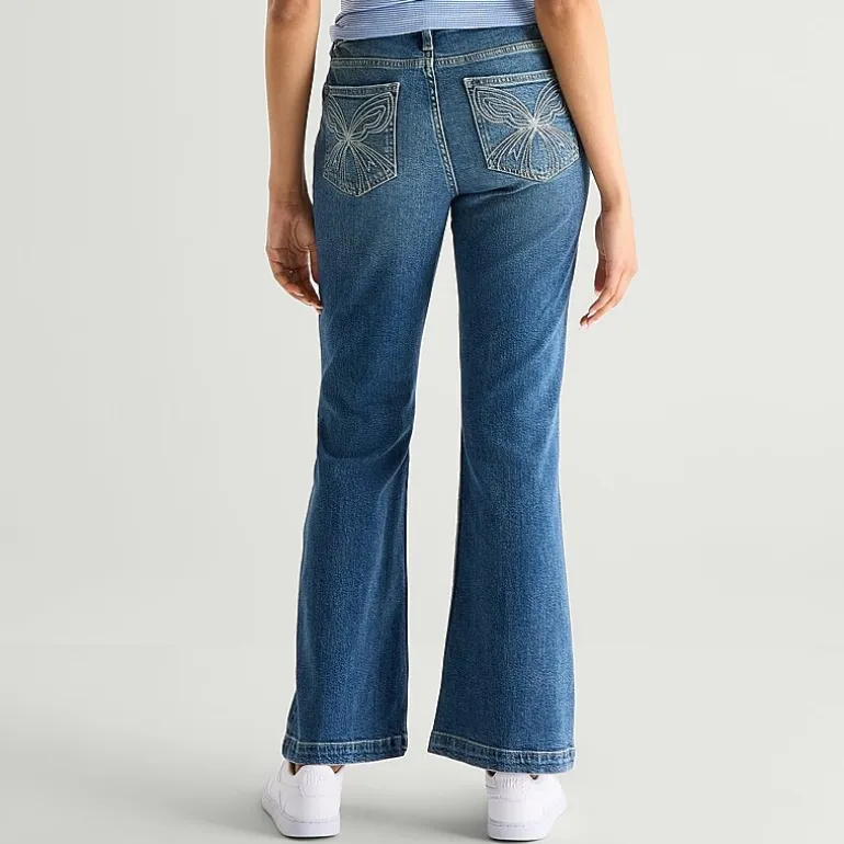 Arizona Curvy Womens Juniors Short High Rise Bootcut Jean