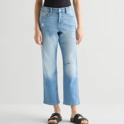 Arizona Curvy Womens Juniors Low Rise Straight Leg Jean