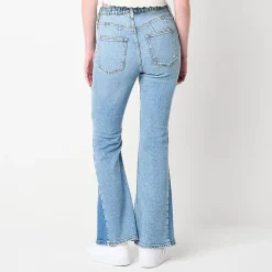Arizona Curvy Womens Juniors High Rise Flare Leg Jean