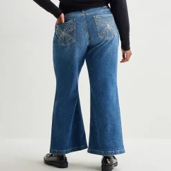 Arizona Curvy Womens Juniors Plus High Rise Bootcut Jean