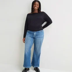 Arizona Curvy Womens Juniors Plus High Rise Bootcut Jean