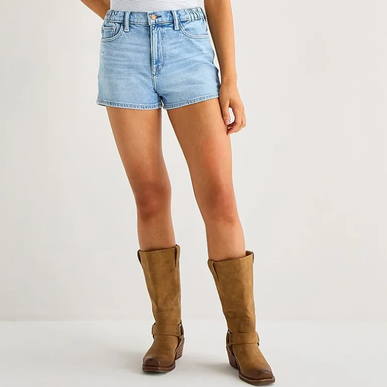 Arizona Curvy Womens 2 1/2" Mid Rise Juniors Denim Short