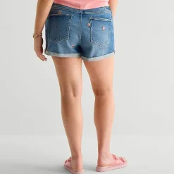 Arizona Curvy Womens 2 1/2" Mid Rise Juniors Plus Denim Short