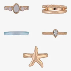 Arizona Gold Tone Starfish Womens Ring Set