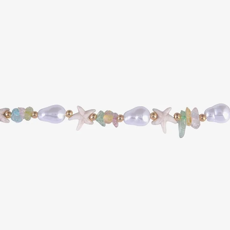 Arizona Gold Tone Starfish Womens 16 Inch Beaded Necklace