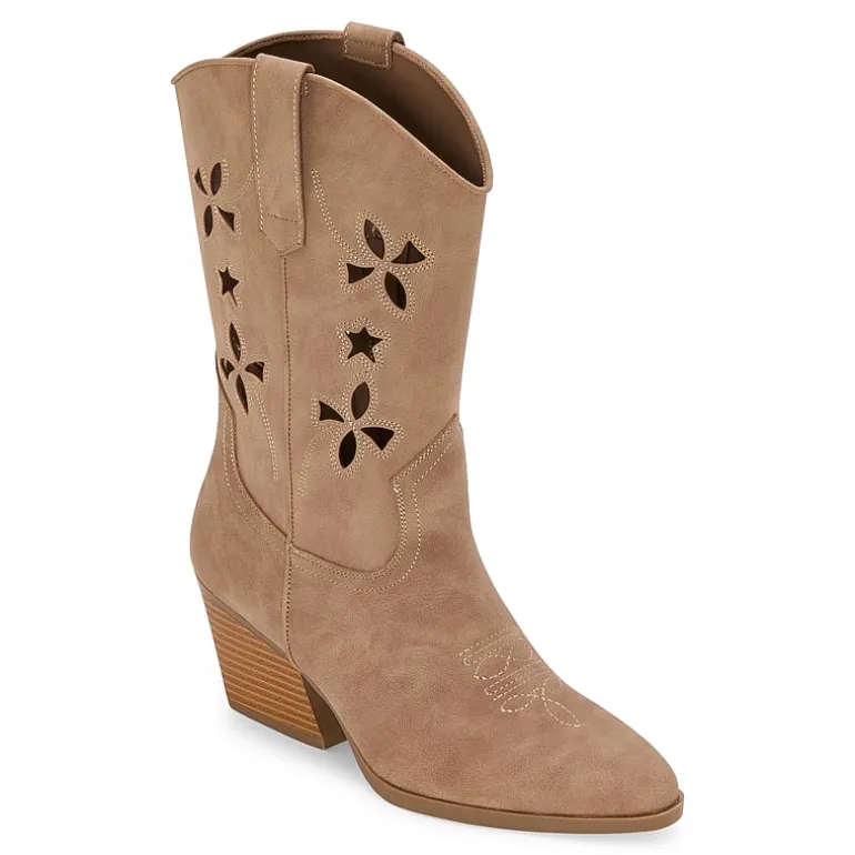 Arizona Jean Co Womens Venus Stacked Heel Cowboy Boots