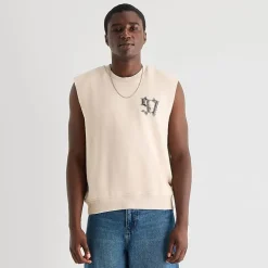 Arizona Mens Crew Neck Fleece Sleeveless Tank Top