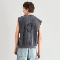 Arizona Mens Crew Neck Fleece Sleeveless Tank Top