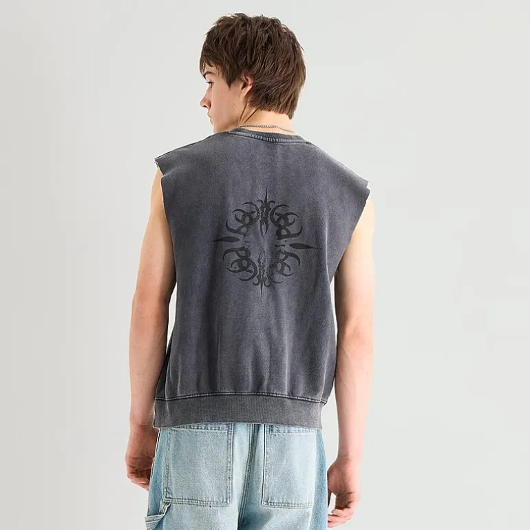 Arizona Mens Crew Neck Fleece Sleeveless Tank Top