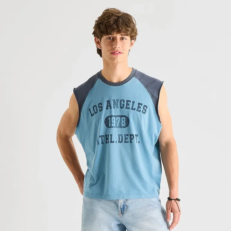 Arizona Mens Crew Neck Short Sleeve Muscle T-Shirt