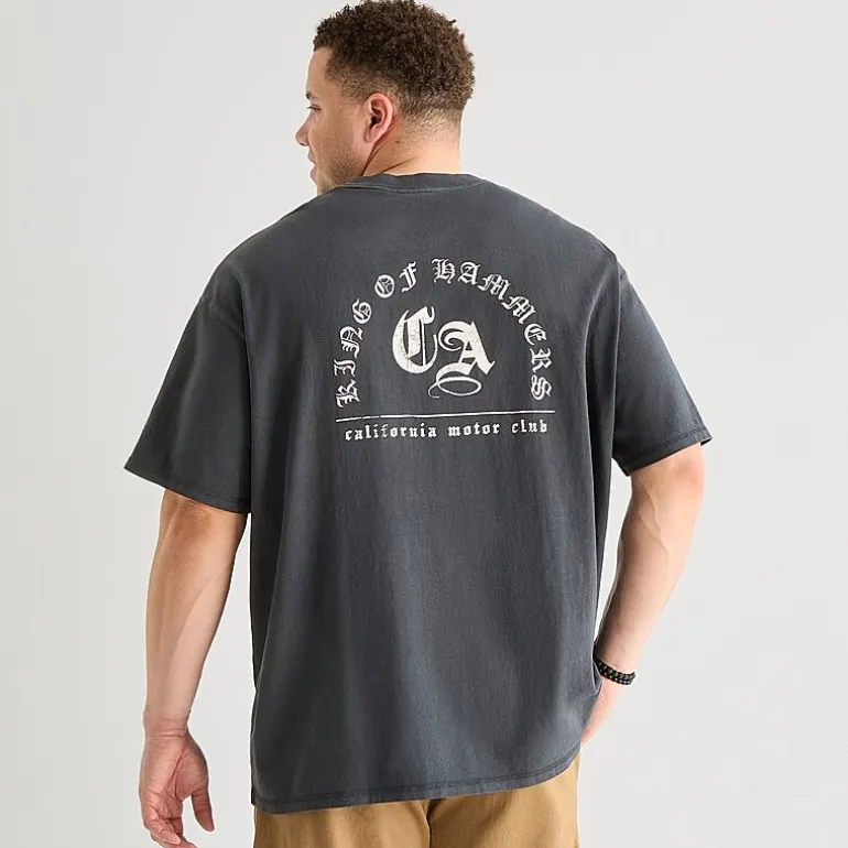 Arizona Mens Crew Neck Short Sleeve Boxy Fit Big and Tall Graphic T-Shirt