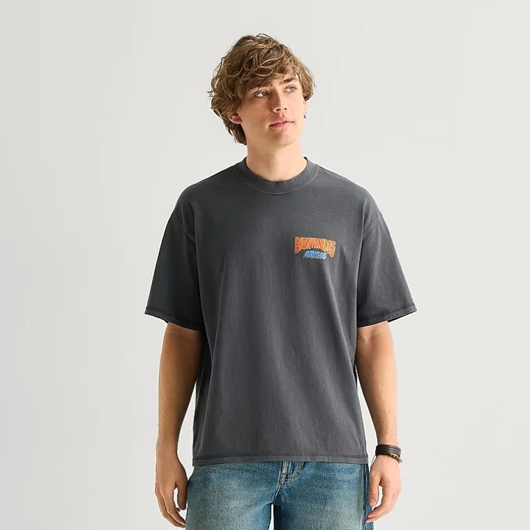 Arizona Mens Crew Neck Short Sleeve Boxy Fit Graphic T-Shirt