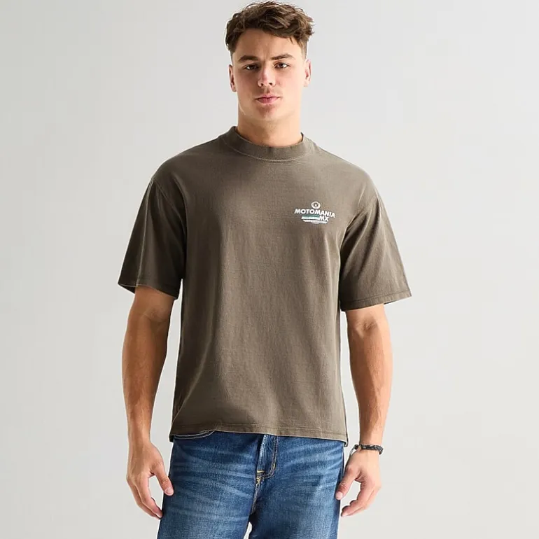 Arizona Mens Crew Neck Short Sleeve Boxy Fit Graphic T-Shirt