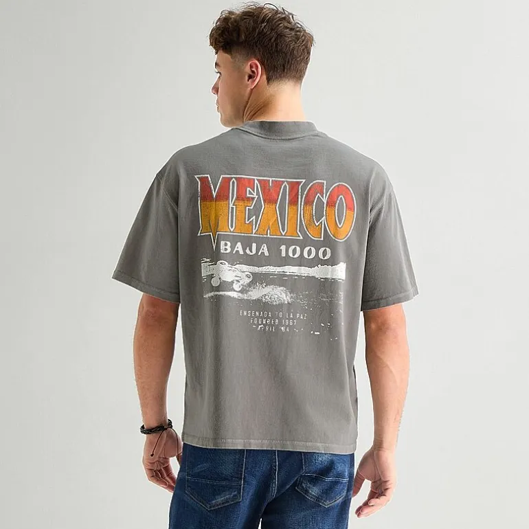 Arizona Mens Crew Neck Short Sleeve Boxy Fit Graphic T-Shirt