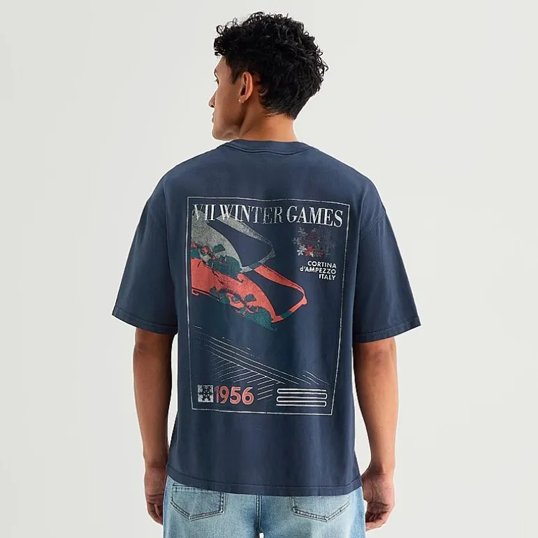 Arizona Mens Crew Neck Short Sleeve Relaxed Fit Graphic T-Shirt