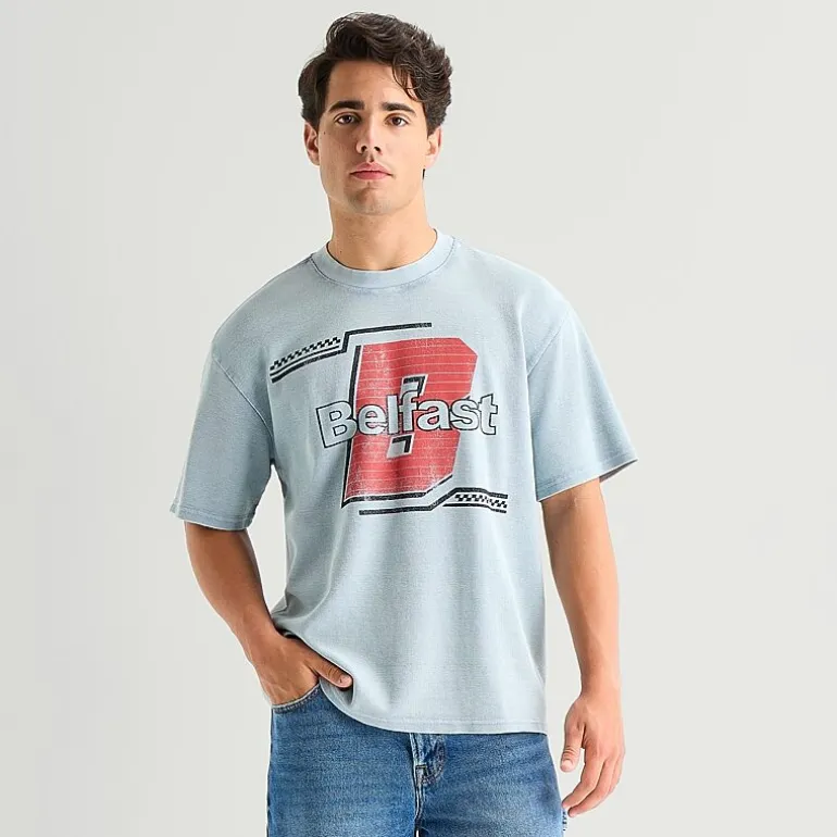 Arizona Mens Crew Neck Short Sleeve Boxy Fit Graphic T-Shirt