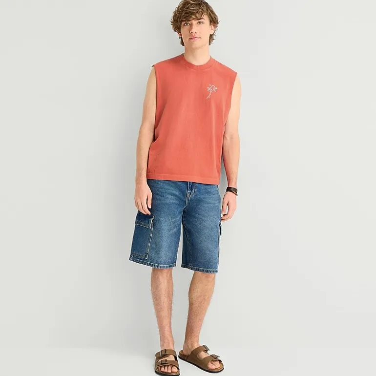 Arizona Mens Crew Neck Sleeveless Muscle T-Shirt