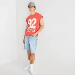 Arizona Mens Crew Neck Sleeveless Muscle T-Shirt
