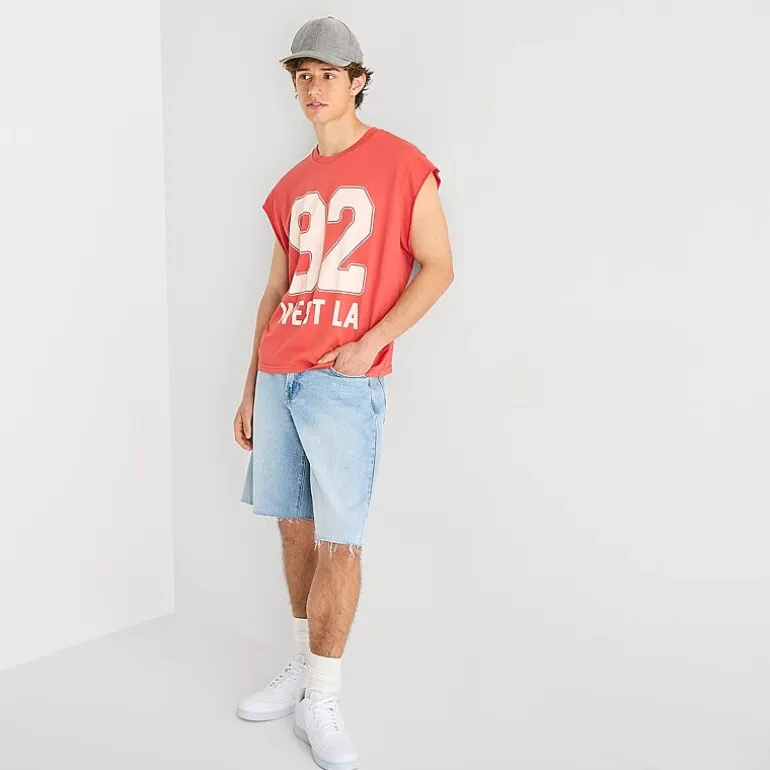 Arizona Mens Crew Neck Sleeveless Muscle T-Shirt