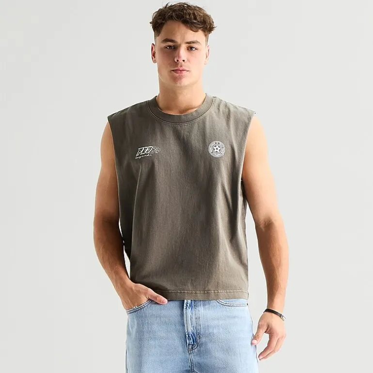 Arizona Mens Crew Neck Sleeveless Muscle T-Shirt