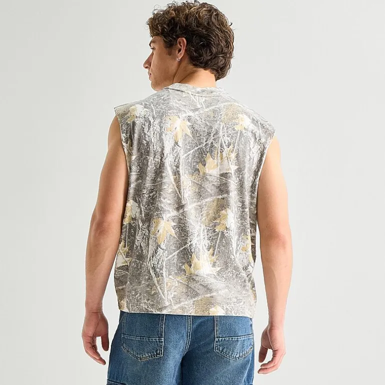 Arizona Mens Crew Neck Sleeveless Muscle T-Shirt