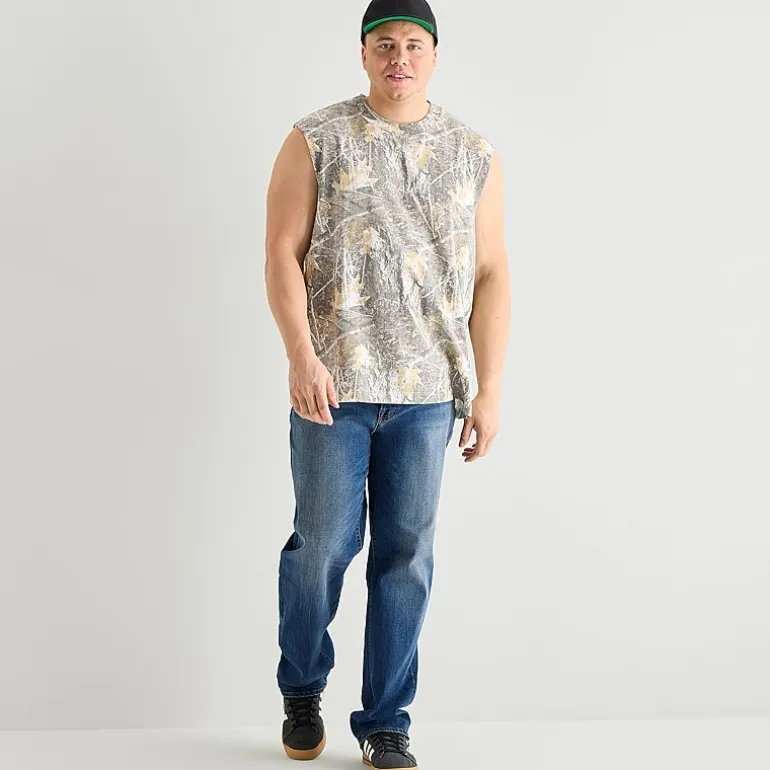Arizona Mens Crew Neck Sleeveless Big and Tall Muscle T-Shirt