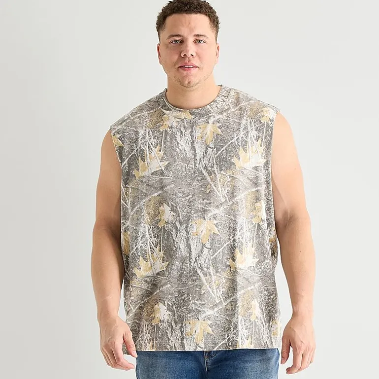 Arizona Mens Crew Neck Sleeveless Big and Tall Muscle T-Shirt