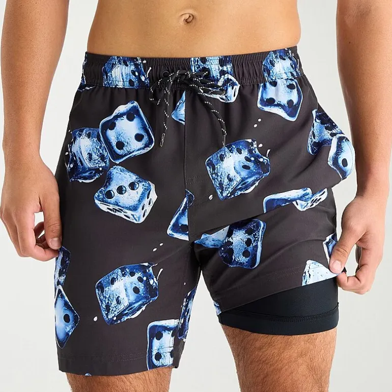Arizona Mens 6 1/2" Patchwork Swim Trunks
