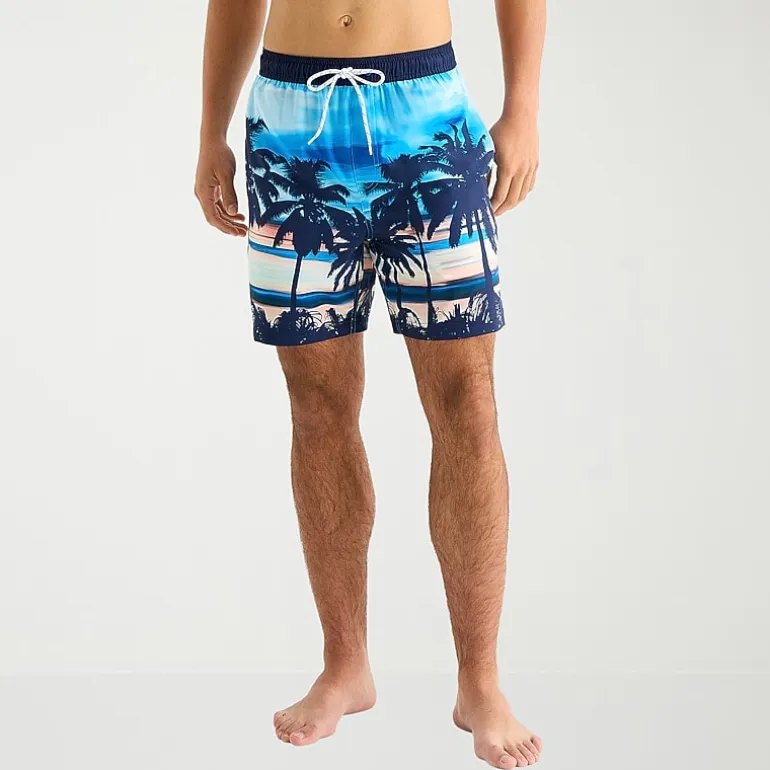 Arizona Mens 6 1/2" Patchwork Swim Trunks