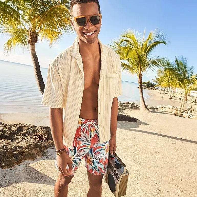 Arizona Mens 6 1/2" Patchwork Swim Trunks