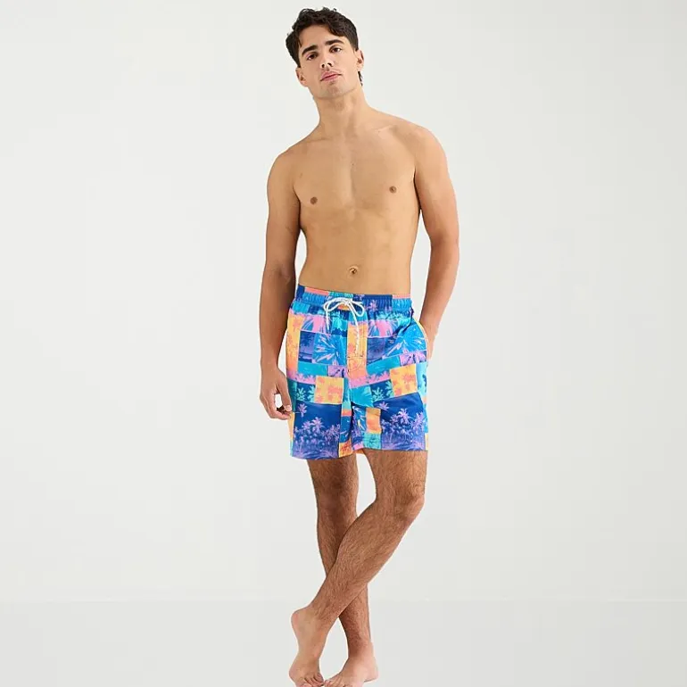 Arizona Mens 6 1/2" Patchwork Swim Trunks