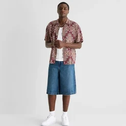 Arizona Mens Short Sleeve Boxy Fit Button-Down Shirt