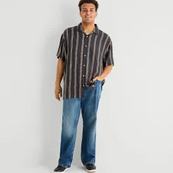 Arizona Mens Short Sleeve Boxy Fit Big and Tall Button-Down Shirt