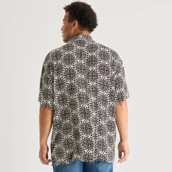 Arizona Mens Short Sleeve Boxy Fit Big and Tall Button-Down Shirt