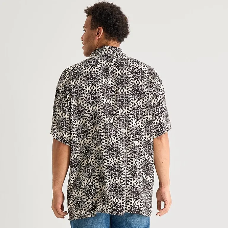 Arizona Mens Short Sleeve Boxy Fit Big and Tall Button-Down Shirt