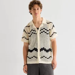 Arizona Mens Short Sleeve Button Polo Sweater